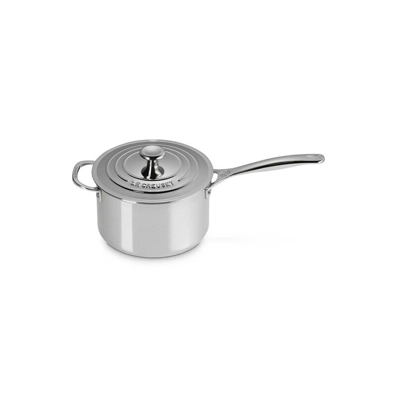 Le Creuset Signature Stainless Steel Saucepan with Lid and Helper Handle image number 0